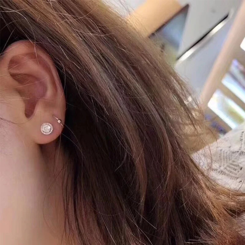 Huitan Classic Womens Stud Earrings Gold Color/Silver Color Crystal Cubic Zirconia Exquisite Female Earrings Versatile Jewelry 250812