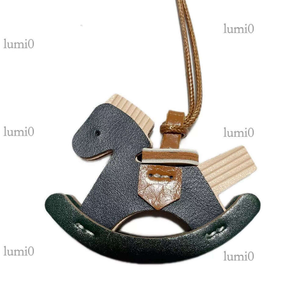 H Brand PU Leather Little Horse Ornament Car Rearview Mirror Rocking Bag Pendant