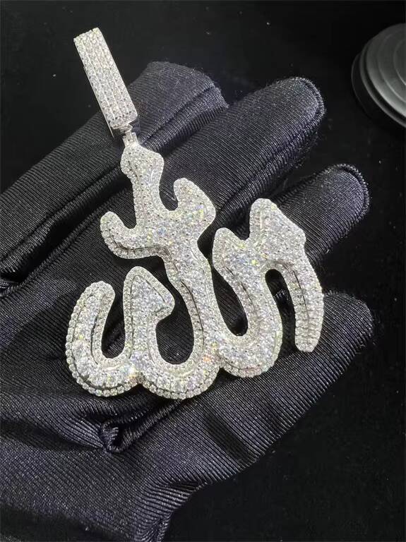 VVS Moissanite Sterling Sier Pendant Custom OEM/ODM Dia Pendants Necklace for Ladies