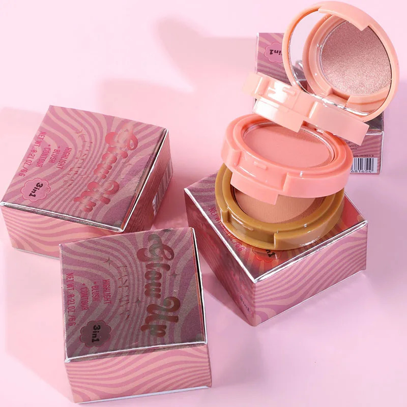 3 In 1 Matte Highlighter Contouring Blush Palette Pearly Shiny Eyeshadow Multifunctional Face Makeup Palette Female Cosmetic 250813