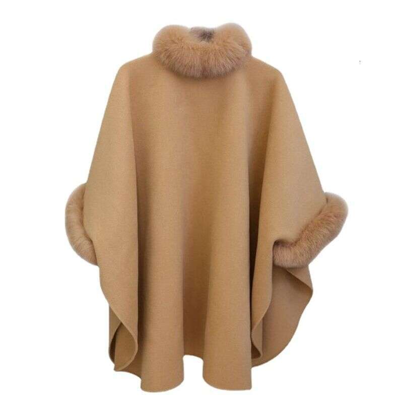 Woolen cape autumn and winter new cashmere coat, women's Hepburn style temperament, high-end shawl woolen coat
