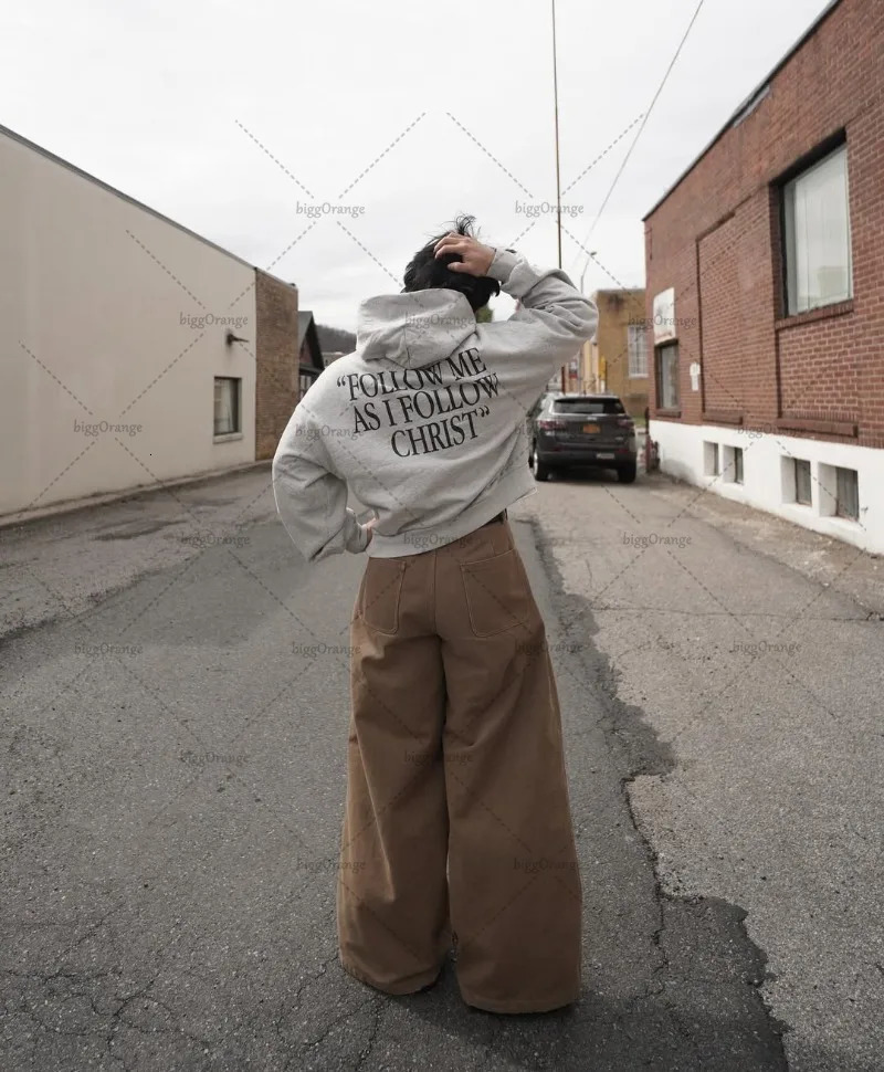 High Street American Retro Classic Letter Printing Casual Oversized Sweatshirt Men Trendy Harajuku Y2K Hoodie Women Streetwear 250813