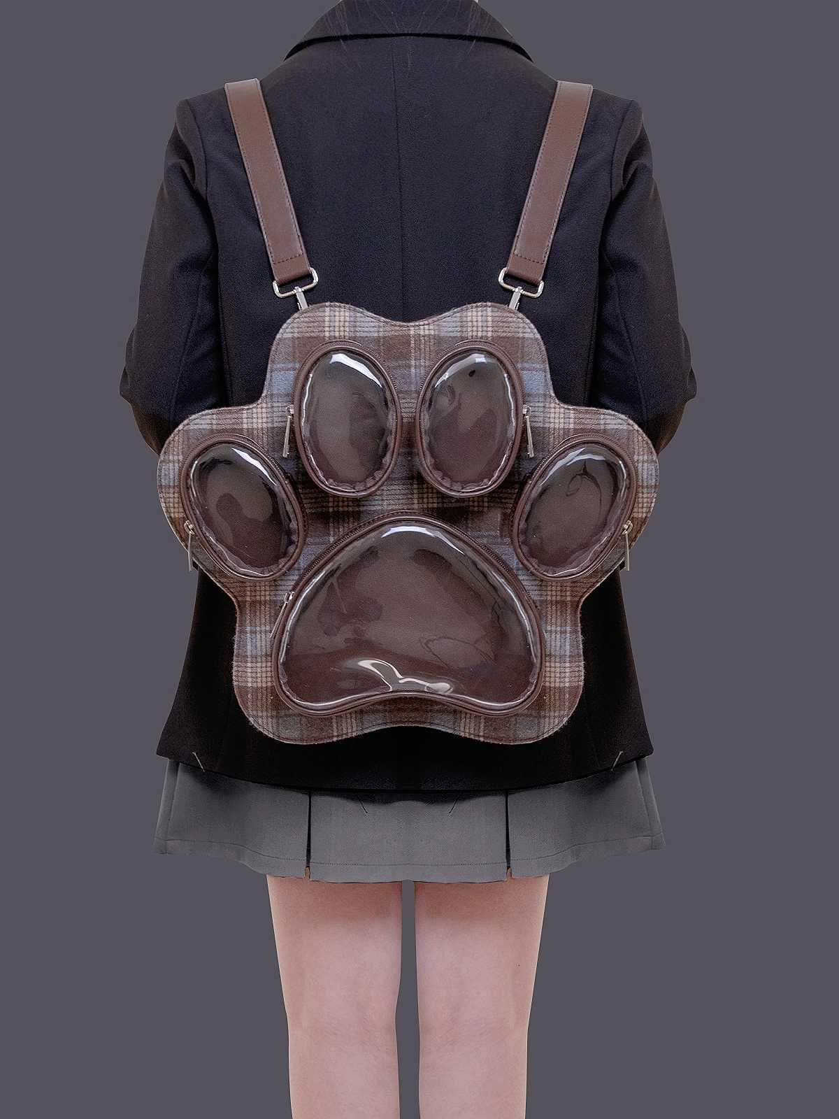 Pre-sale styles Original multi-layer dog/cat paw print bag baby bag cute large capacity shoulder crossbody backpack schoolXJ250814