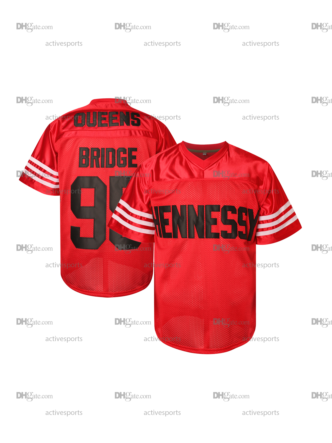 IN STOCK Mens HENNESSY 95 Bridge American Football Jersey QUEENS Double Stitched Name and Number Fsat Shipping