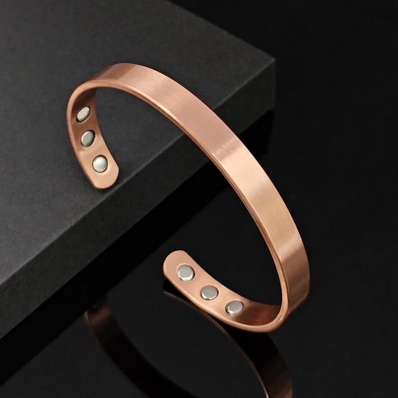 Simple Jewelry Set Pure Copper Bracelet Rings Cuff Magnetic Bangles For Women Men Arthritis Health Solid Copper Jewelry 250812
