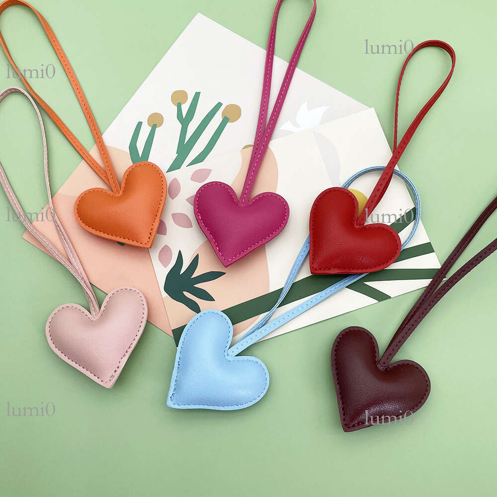 Creative PU Leather Simple Love Heart Bag Clothing Accessories Couple Pendant Ornaments
