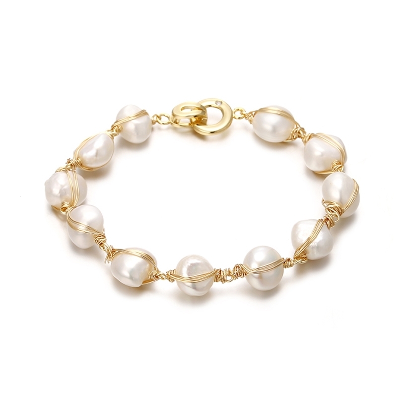 Original Handmade 14K Gold Filled Baroque Natural Freshwater Pearl Ladies Bracelet Promotion Jewelry For Women Birthday Gift 250814