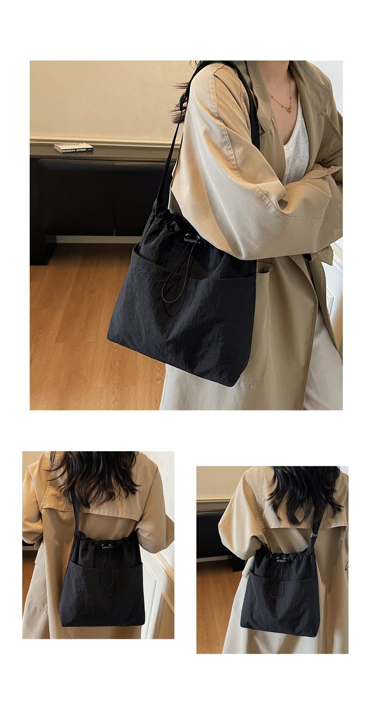 nylon cloth summer 2025 womens shoulder bag onesize tote bag drawstring