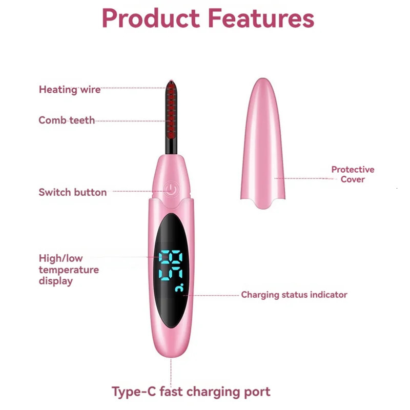 Electric Heated Eyelash Curler USB Charge Makeup Curling Kit Long Lasting Natural Eye Lash Curler Eyelash Lift Kit 250813