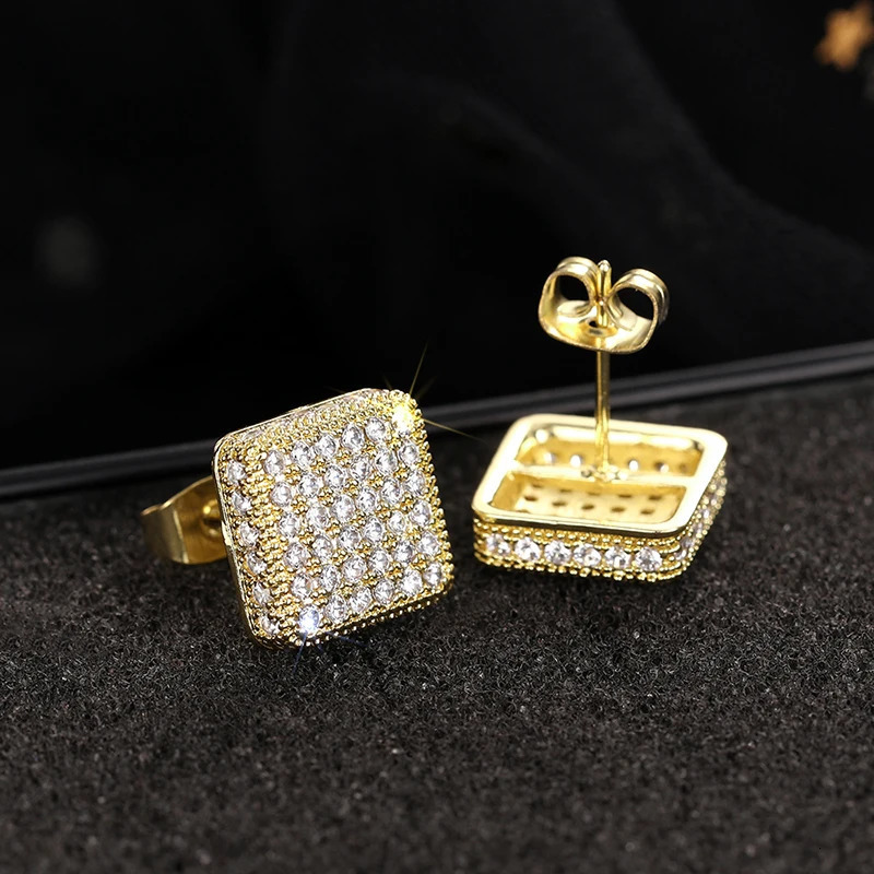 CAOSHI Cubic Zirconia Stud Earrings for Women Square Daily Wearable Accessories Versatile Wedding Party Jewelry 250812