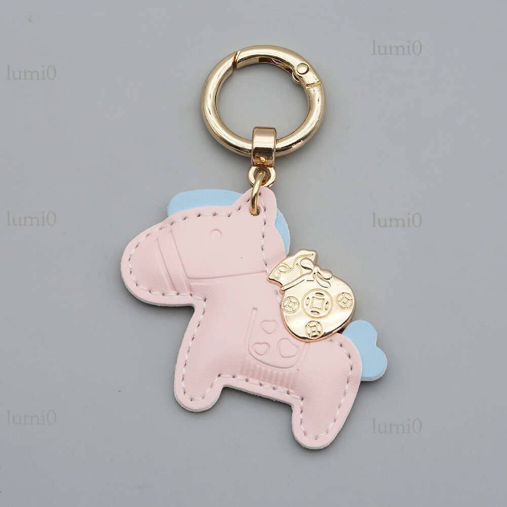 Get Rich Quickly Cute Cartoon Pony Bag Charm for Men and Women Couple Pendant Car Keychain Ring