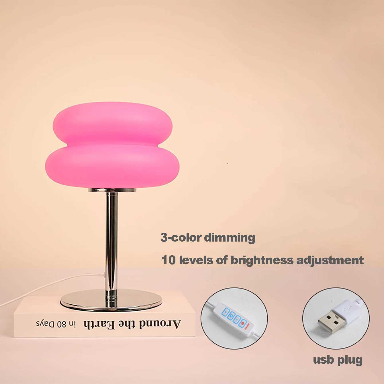 table lamp bedroom room lamps plastic lampshade USB Plug LED mushroom table lamp Living room dining room ambient lighting Y250813