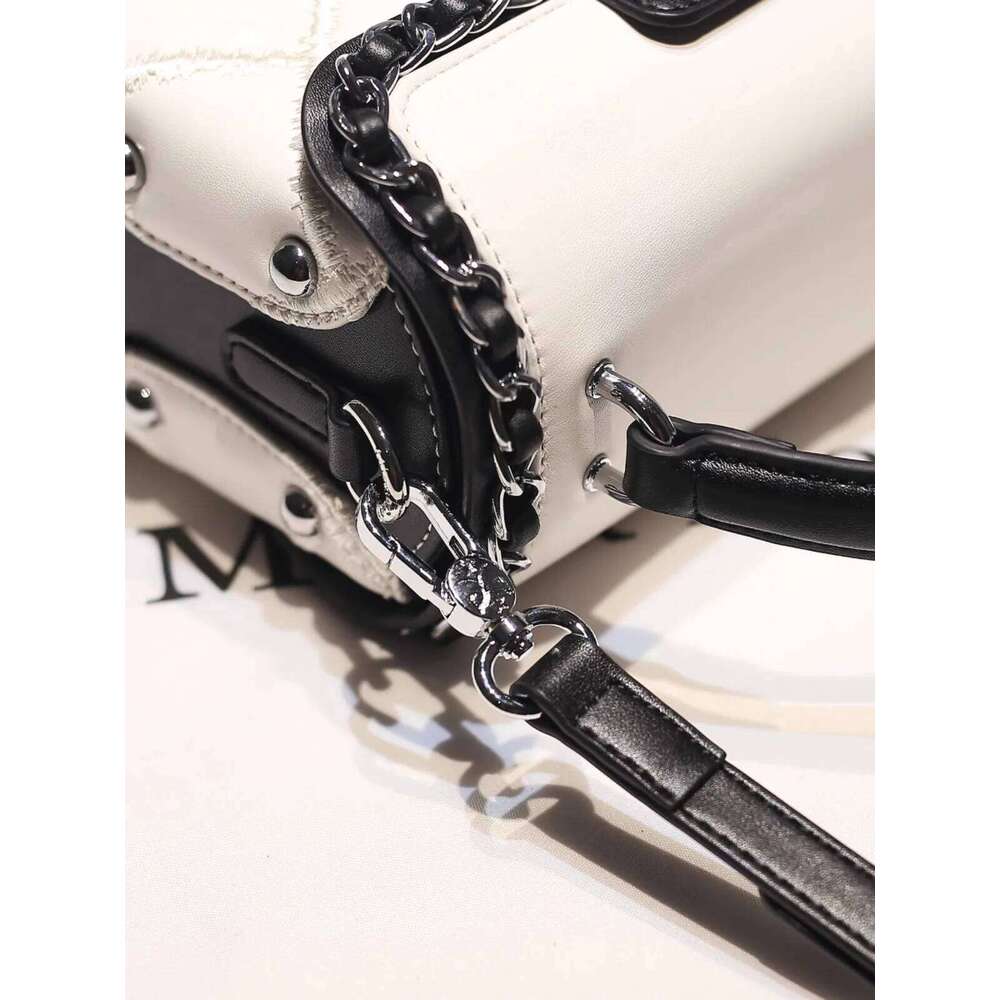 2025 New Fashion and Popular Square Handbag with Contrast Color Women's High Quality Leather Crossbody Bag for Evening Party