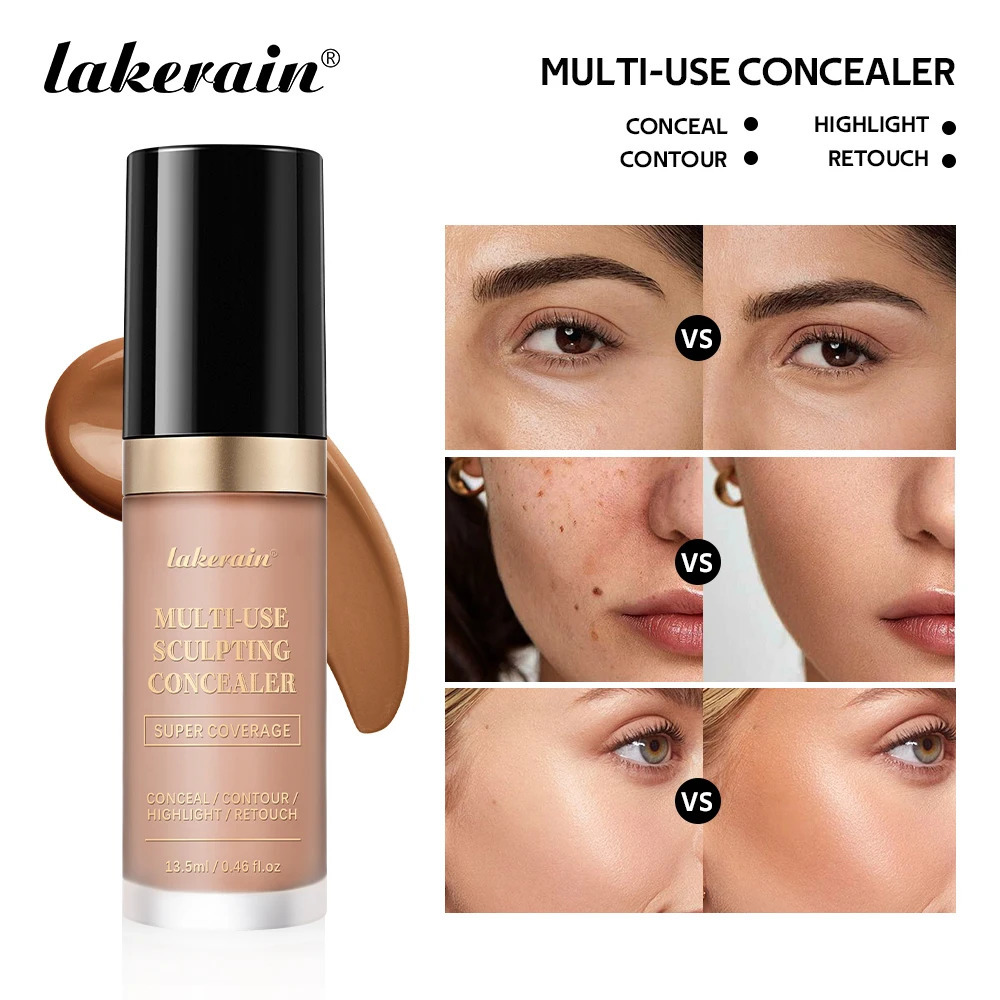 lakerain 5 color multipurpose concealer natural finish brighten skin tone cover dark circles concealer liquid 250813
