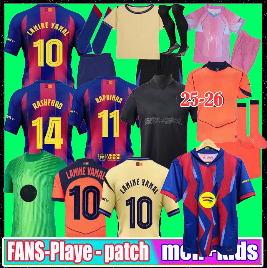 25 26 LAMINE YAMAL soccer jerseys LEWANDOWSKI FERRAN camiseta de futbol RAPHINHA PEDRI GAVI football shirt men kids CUBARSI KOUNDE Cactus Jack 2025 Rashford