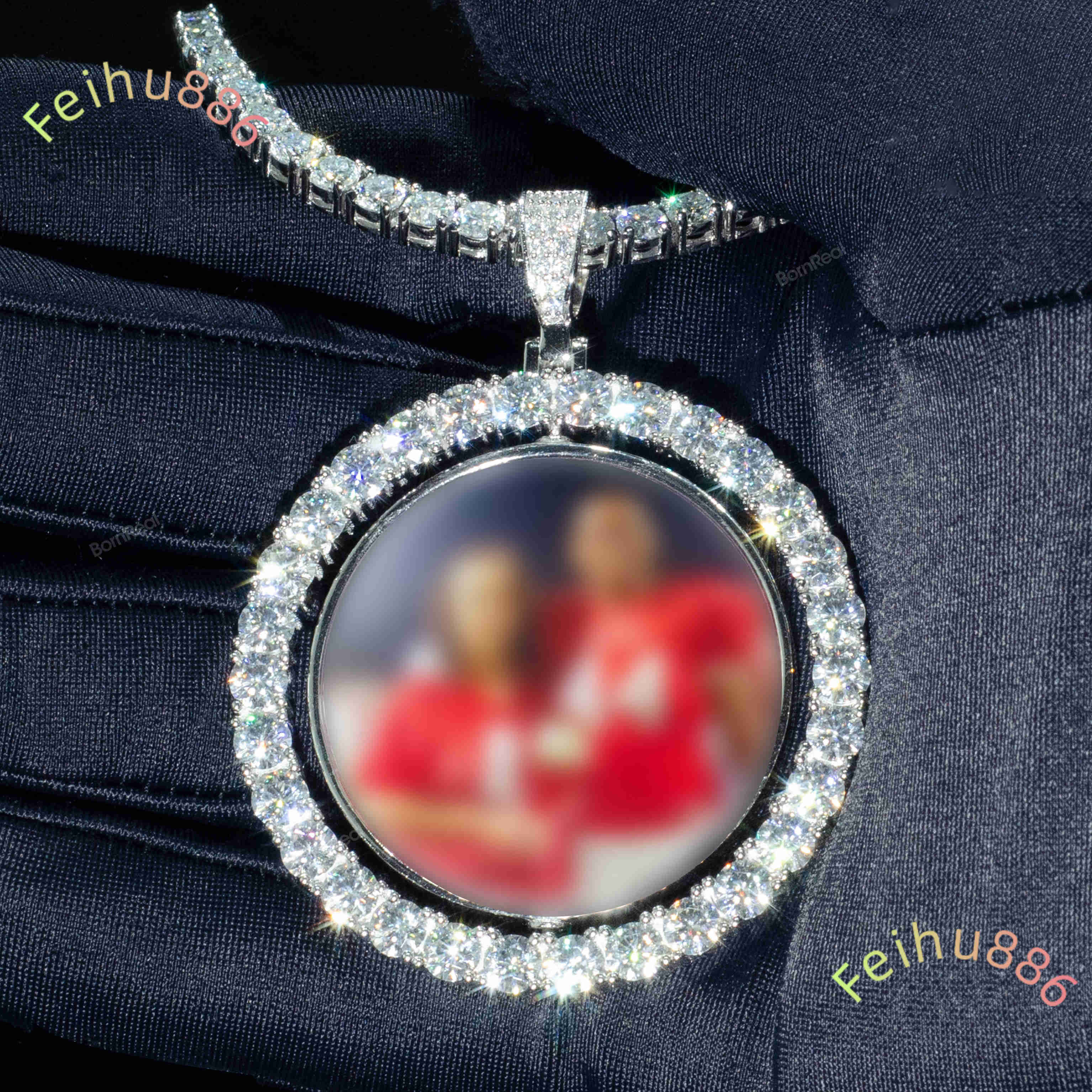 Custom Moissanite Photo Pendant Wholesale Fast Shipping Iced Out Memory Hip Hop VVS Necklace Pendants With Picture