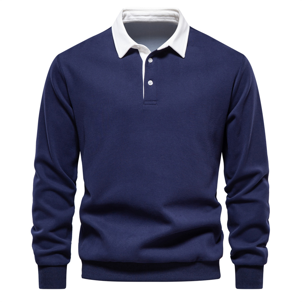 Men's sweatshirts long-sleeved Polo shirts trendy men's sweatshirts high-end casual and versatile for men European size: S-2XL