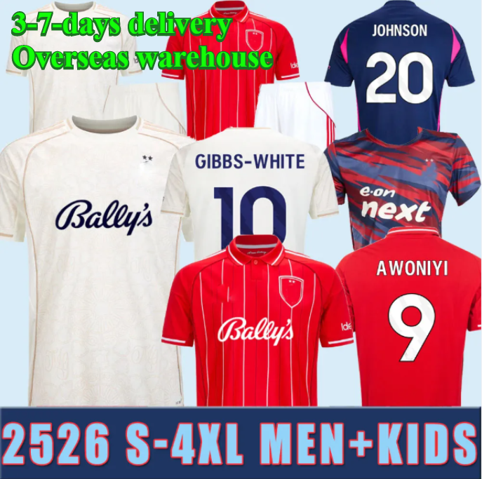 NoTTInghamS 25 26 forest shirt LINGARD Soccer Jerseys GRABBAN Johnson Surridge 2025 2026 Men kids Forest Awoniyi AMEOBI KROVINOVIC ELANGA Football Shirts Men Kids