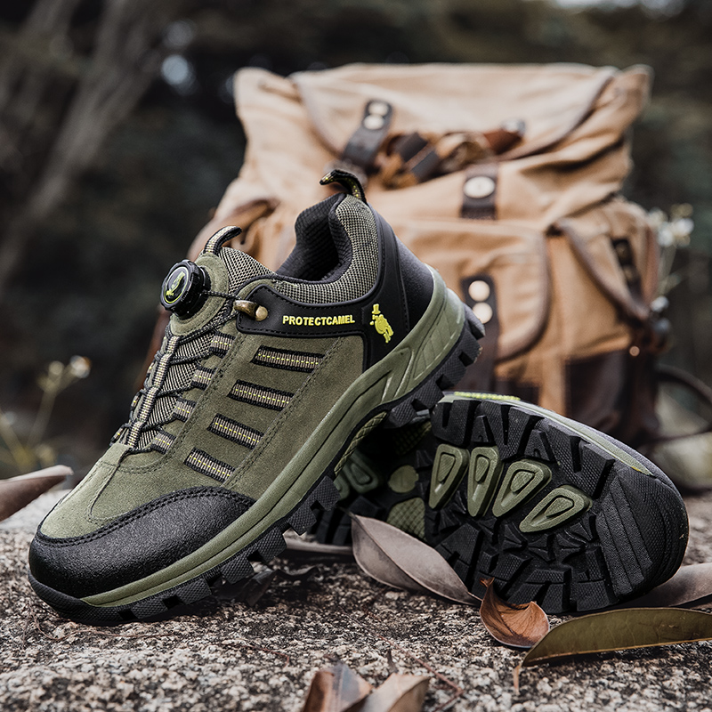 2025 Men's Climbing Shoes for Spring and Autumn Outdoor Grip and Durable Hiking Shoes with BOA Buckle Professional Genuine Mountaineering Sports 