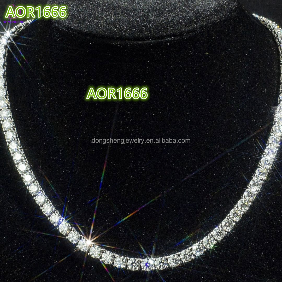 Pass the Diamond test Pen Hip Hop Jewelry 3mm 4mm 5mm Silver Iced Out Vvs Moissanite Diamond Tennis Chains