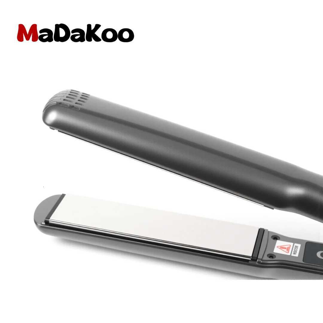 Madaco Titanium Hair Straightener Professional Heat Protectant Styling Tool with Ceramic Plates Adjustable Temp Fast Heat-Up W250814