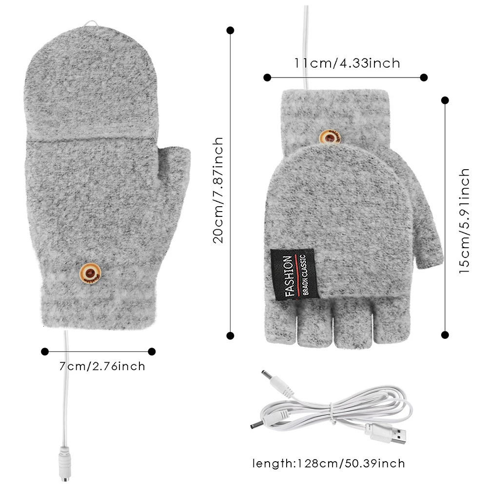 Electric Heated Gloves Hand Warmers Mittens Heater Rechargeable USB Reusable Winter Warm Heating Laptop for Sports Skiing Gloves 250813