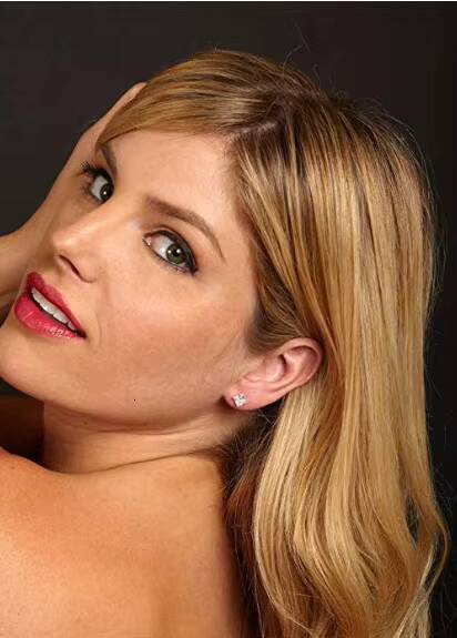 New Sales Fashion Wholesale Princess Cut Moissanite Dia 14k White Gold Stud Earring