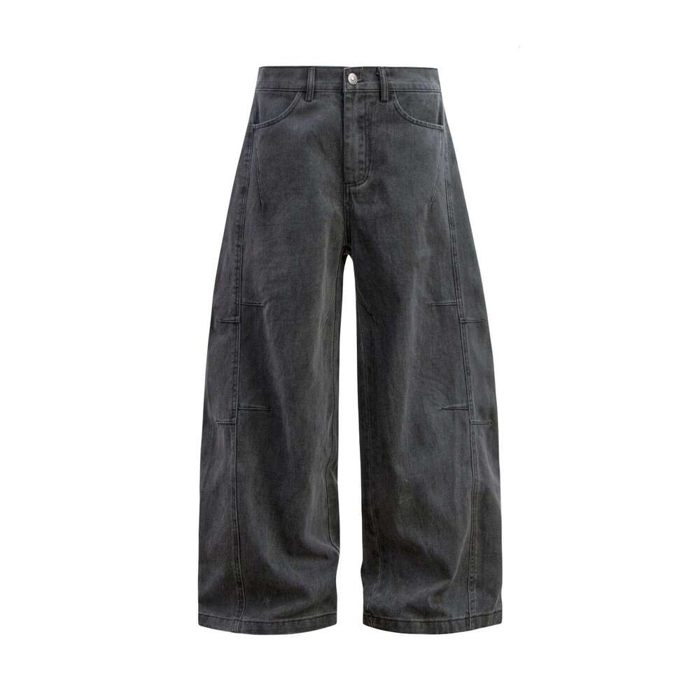 American Style Washed Vintage Curved Men's Trendy Brand Niche Loose Fit Casual Long Scythe Pants B5