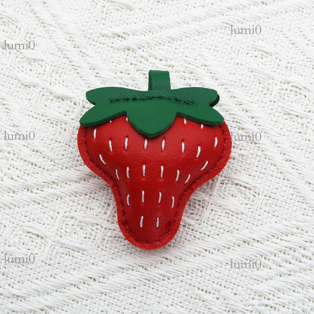 New Cute Ins Strawberry Bag Hand-sewn Leather Exquisite Berry Worry Fun Hanging Ornament Small Pendant