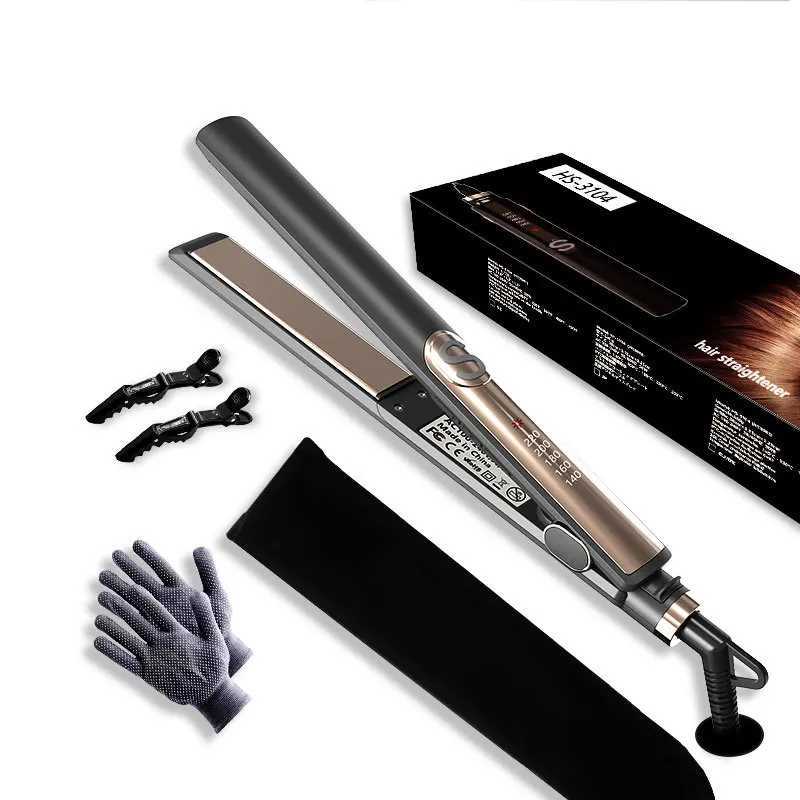Professional Salon Flat Iron 2 in 1 Straightening Curling Iron and Straight Ceramic Hair Straightener W250814