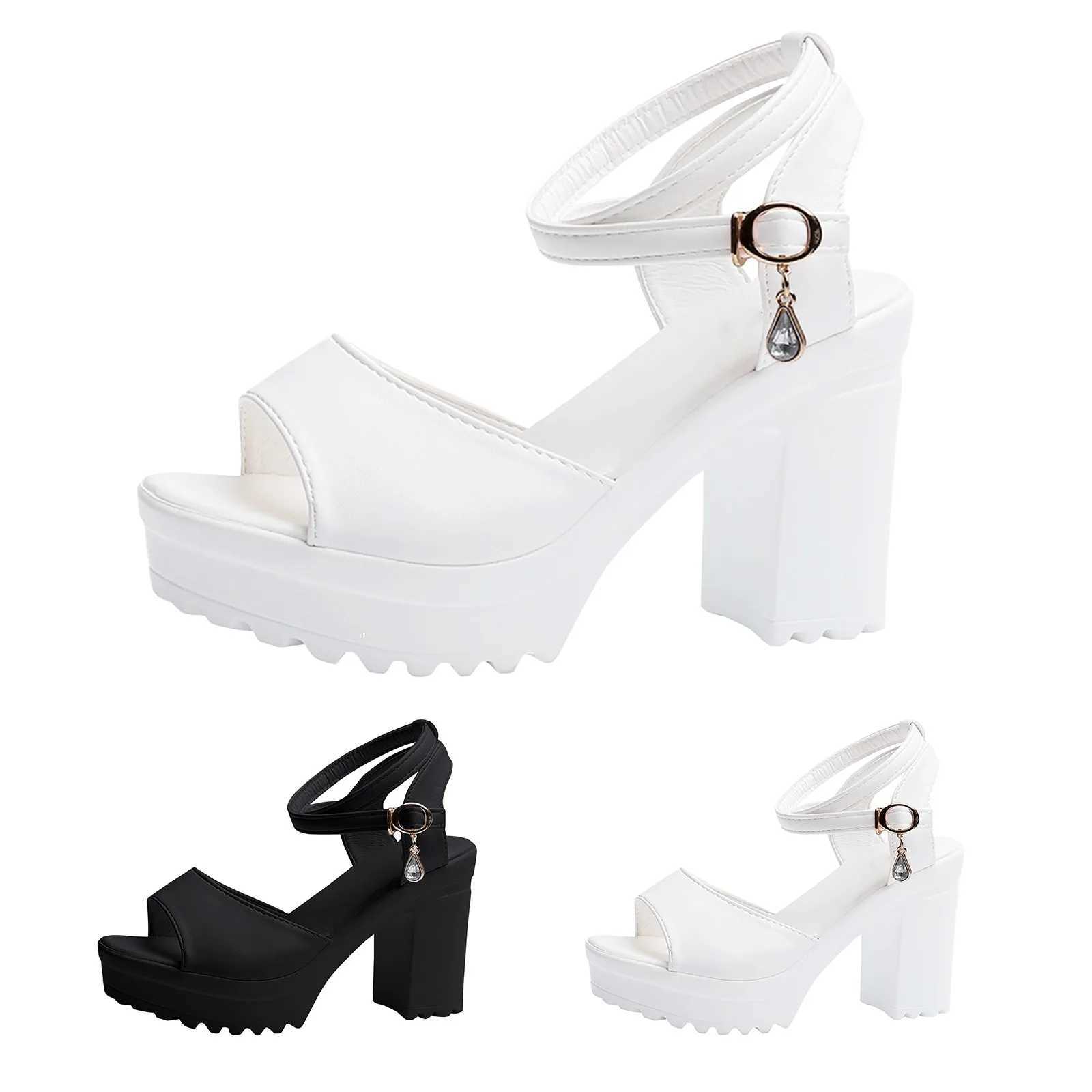 Women Shoes Fish Mouth Platform High Heels Wedges Buckle Slope Sandals Women Platform High Heels Sandals womens sandals W250814