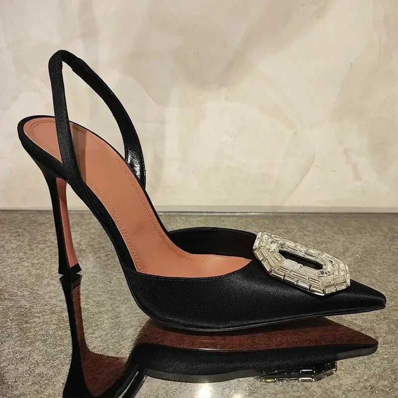 Women High Heels Water Diamond Buckle Toe Sandals New Pointed Thin Heel Hollow Banquet High Heels Platform Sandals Women Shoes W250814