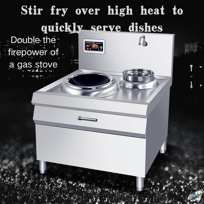 Single Burner Electric Stir-Fry Wok with Stainless Steel Exterior for Commercial Use Resistant to dirt and easy to clean