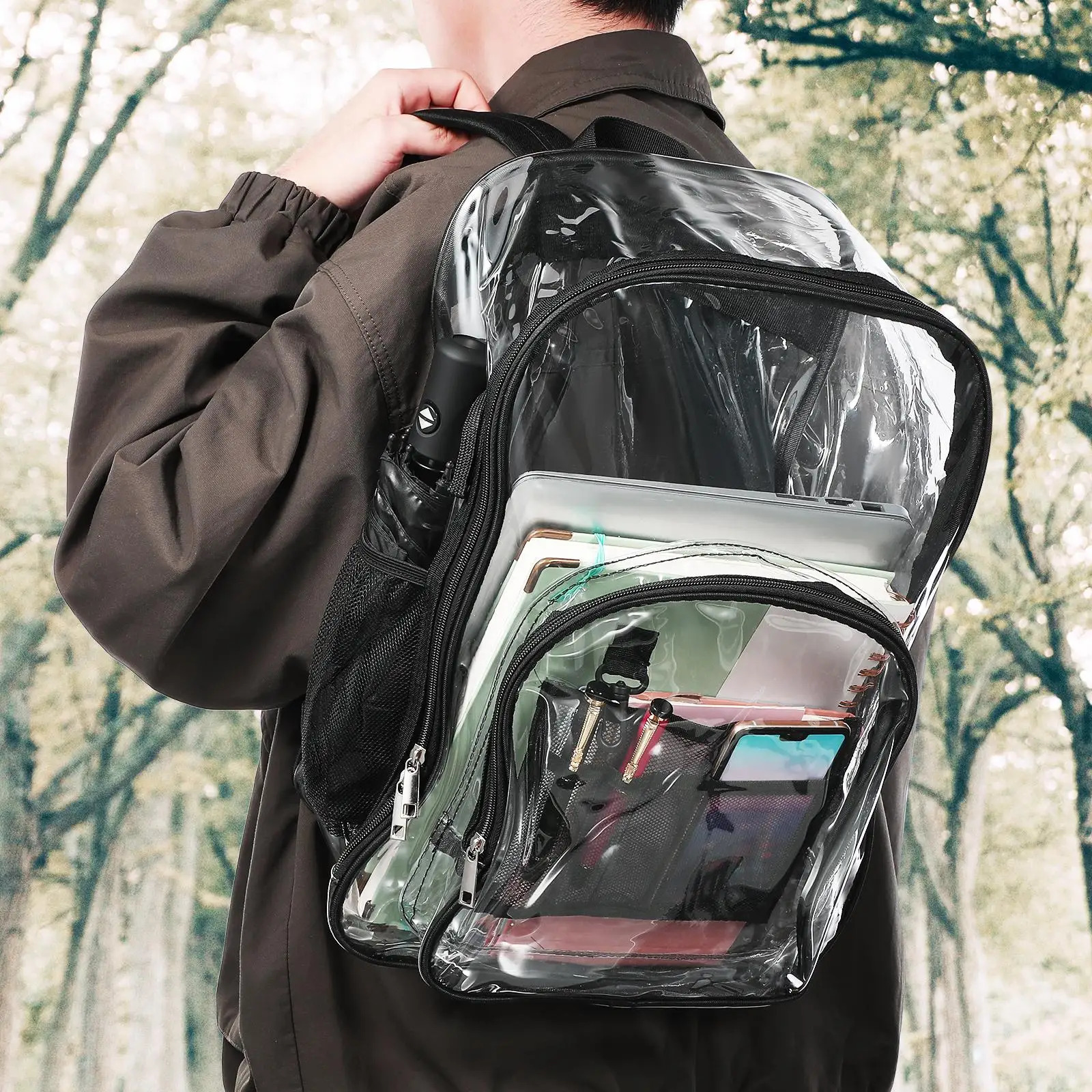 Eco Friendly Transparent Backpack for Kids Boys Girls Clear Stadium Bag Heavy Duty Basketball Event Bookbag Child Accessories 250813