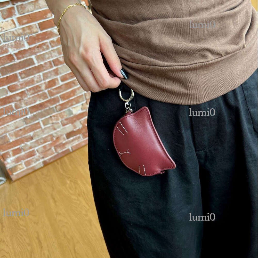 INS Sheepskin Purse Texture Niche Soft Cute Small Cat Coin Lipstick Earphone Bag Pendant