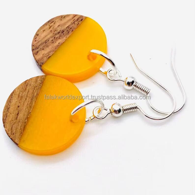 Premium Style Wood and Fashion Earrings for Women Resin Jewelry Accessories From Falak World Export