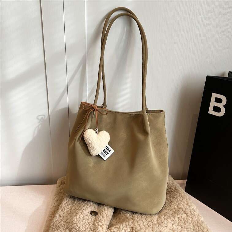 Suede Underarm for Women 2025 New Large Capacity Matte Bucket Korean Style Simple Versatile Shoulder Bag