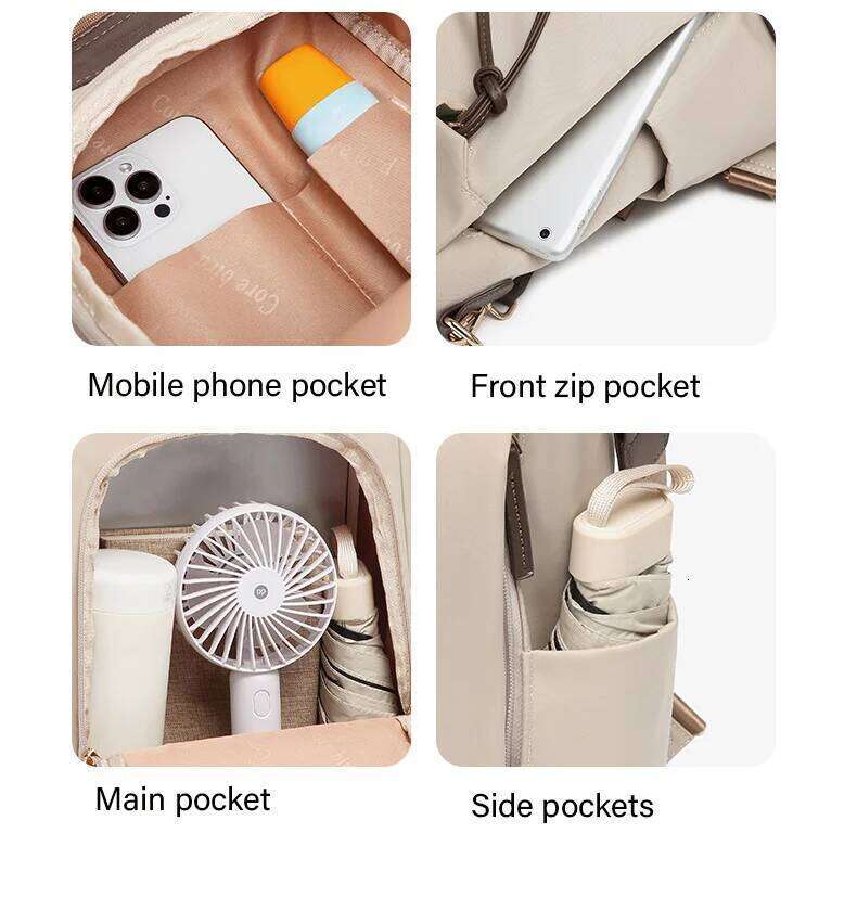 Laptop Large Capacity For Women Lightweight Rucksack Nylon 2 In 1 Backpack Handbag Anti-Theft Travel Bag Daypack