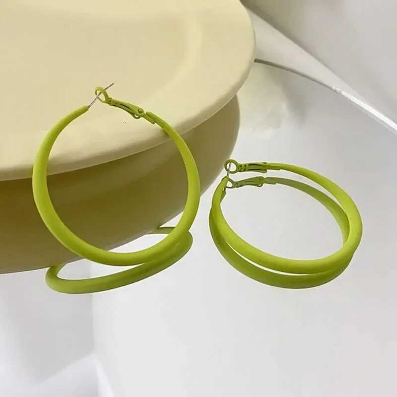 5CM Big Round Circle Blue Green Rose Big Geometry Hoop Earrings for Women Hiphop Rock Temperament Simple Jewelry Brincos Orejeras XJ250814