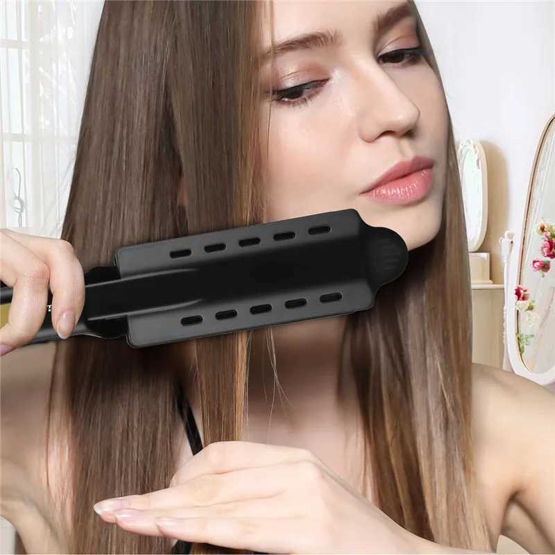 Professional Titanium Alloy Hair Straightener Wide Plate Flat Iron Temperature Adjustable with Venting Hole Straightening Iron W250814