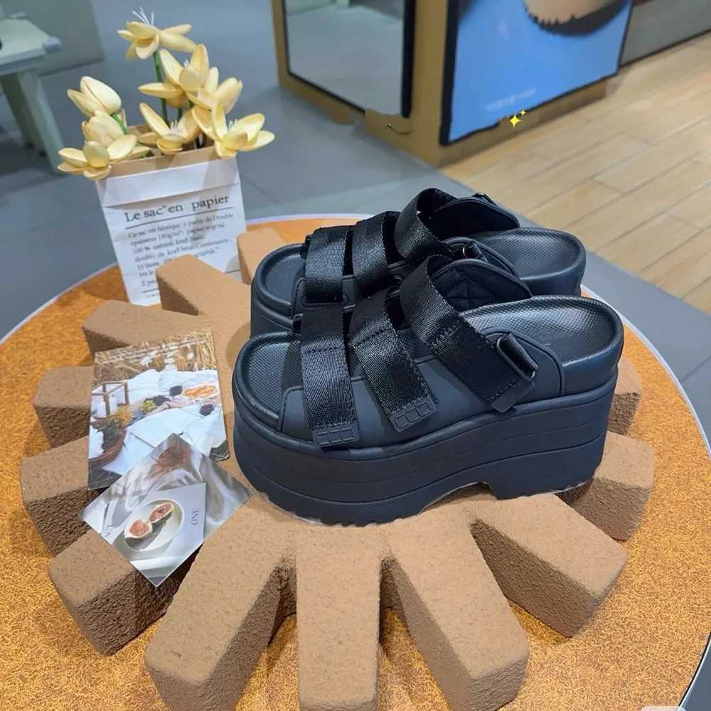 11CM High Platform Sandals Women Summer Hidden Heel Casual Mules Shoes Female Outdoor Beach Slippers Breathable Chunky Sneakers W250814