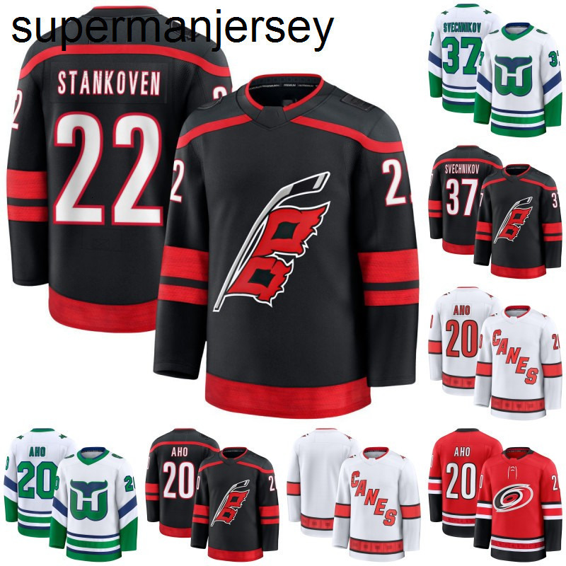 Logan Stankoven Hurricanes Jersey Seth Jarvis Jalen Chatfield Andrei Svechnikov Sebastian Aho Jesperi Kotkaniemi Taylor Hall Ja