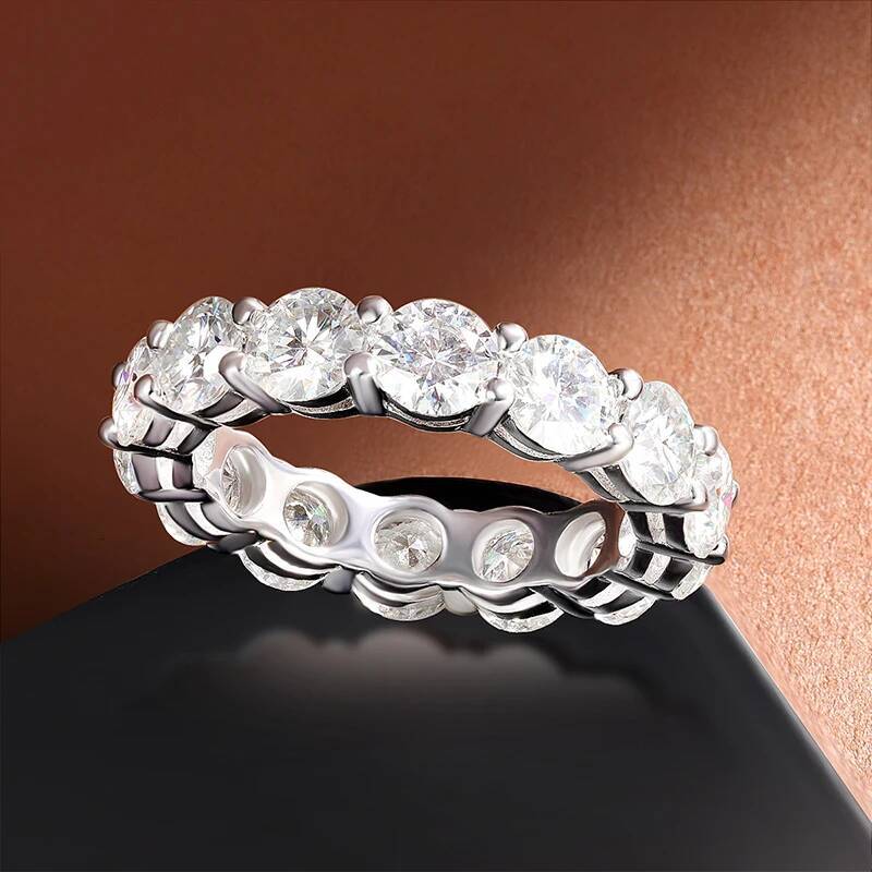 KNOBSPIN D VVS1 Moissanite Ring GRA Certified 5mm Lab Diamond s925 Sterling Silver 18k White Gold Engagement Rings for Women Man