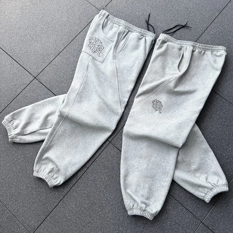 Y2K Trendy Joggers Street Retro Streamlined Seams Embroidery Unisex Sweatpants Hip Hop Harajuku Oversized Fit Casual Pants 250813