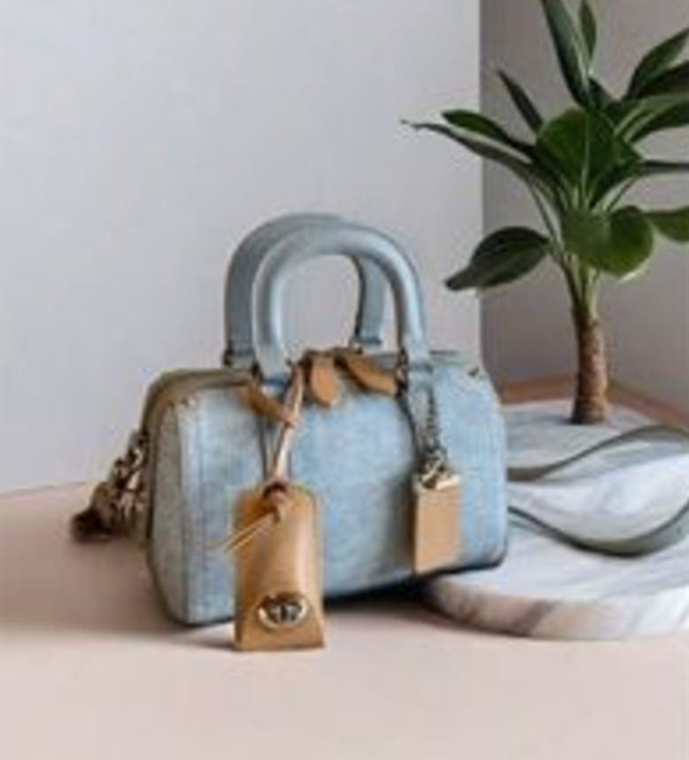 French Hand Boston Bag Women Advanced Denim Shoulder Crossbody Makeup Pillow 250805