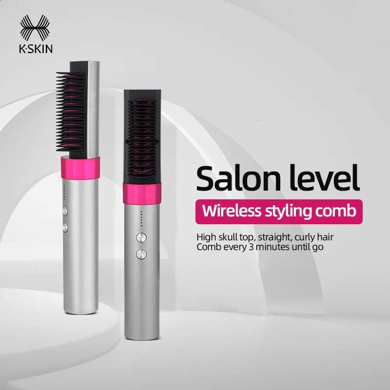 KSKIN Top Seller Product Portable Rechargeable Negative Ion Auto-Off Cordless Hair Straightener Brush W250814