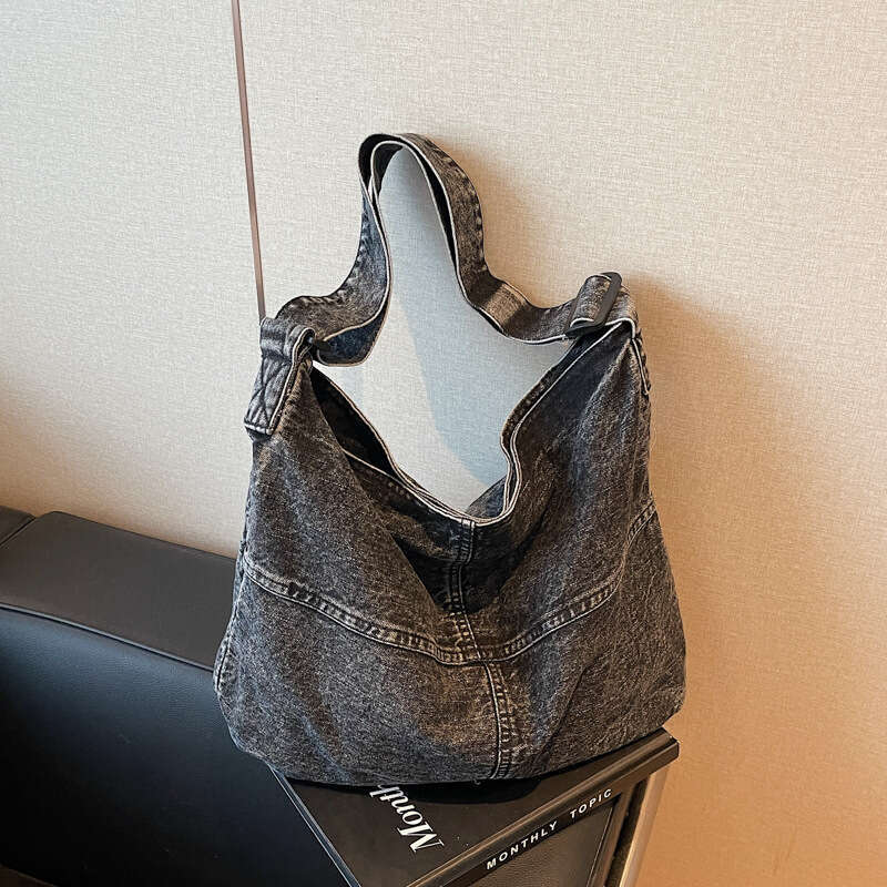 New Niche Denim Crossbody Bag for Women, Fashionable Patchwork Shoulder Bags Designer Women Bag, Artistic Student Large Capacity Backpack