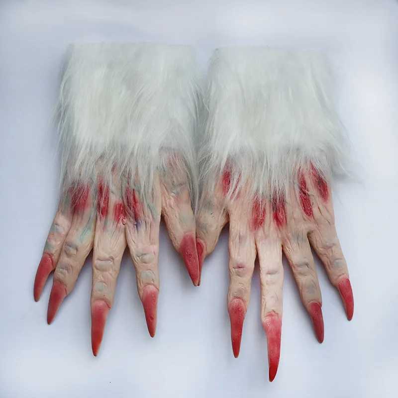Halloween Wolf Gloves Werewolf Costume Christmas Fingernails Adult Monster Hands Paws Claw for Props Cosplay Party Easter Y250814