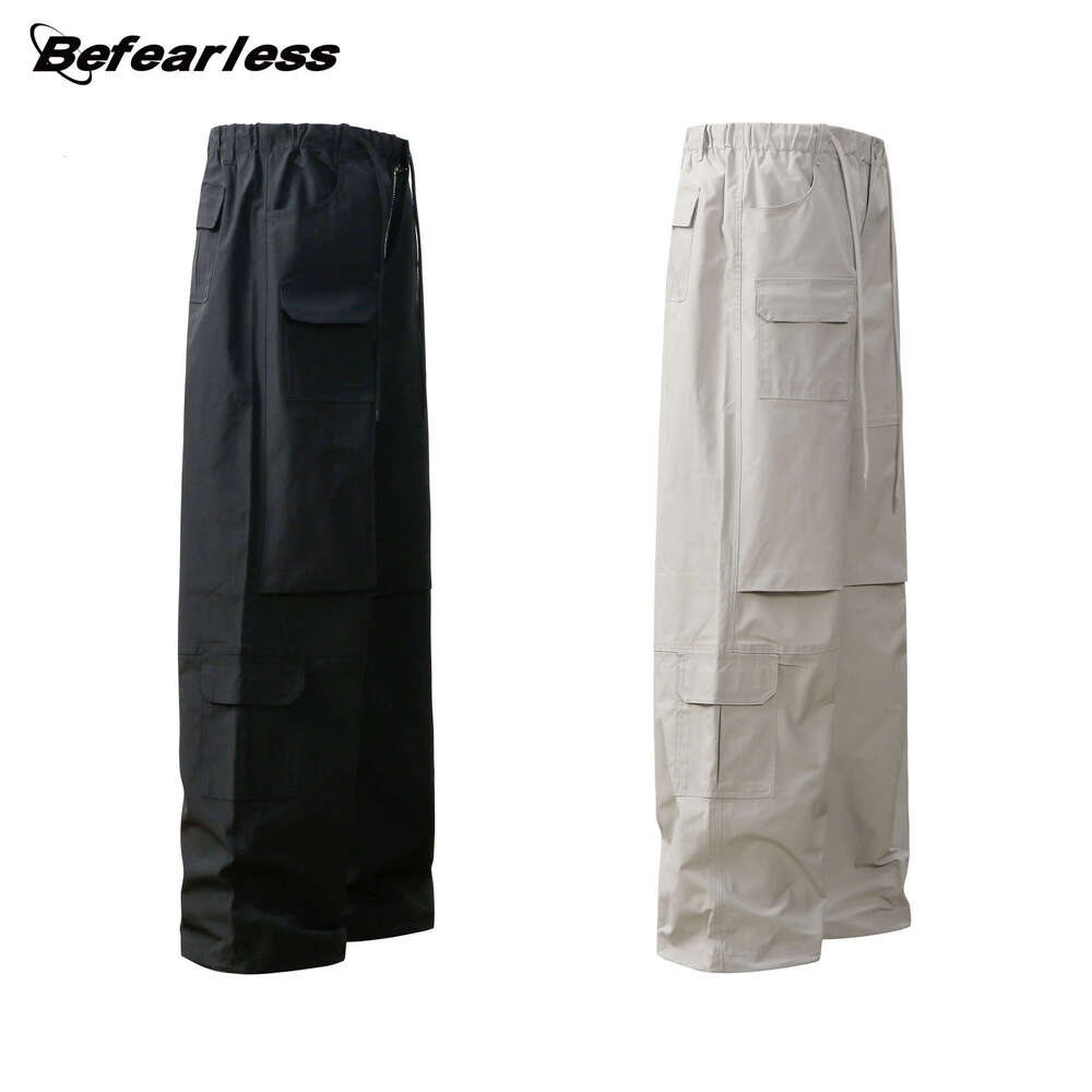 American Style Multi-Pocket Straight-Leg Cargo Trendy Brand Unisex Loose Fit Versatile Wide-Leg Draped Paratrooper Casual Long Pants B5