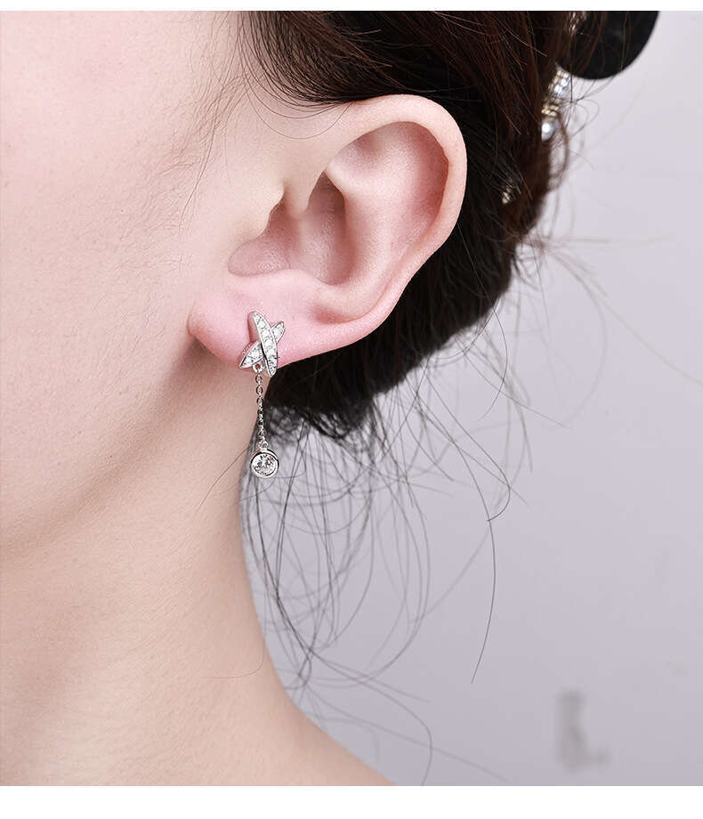 Shining Select S925 Sterling Silver Rose Moissanite Earrings - Luxury Original Design Studs for Women (MR-0177)